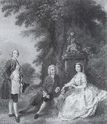 Thomas Gainsborough Jonathan Tyers with his daughter and son-in-law,Elizabeth and John Wood oil